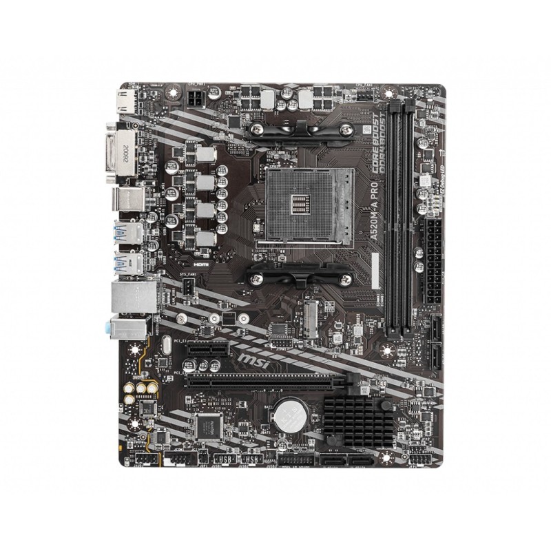 MSI A520M-A PRO mATX Mainboard Sockel AM4 DVI/HDMI/M.2/SATA